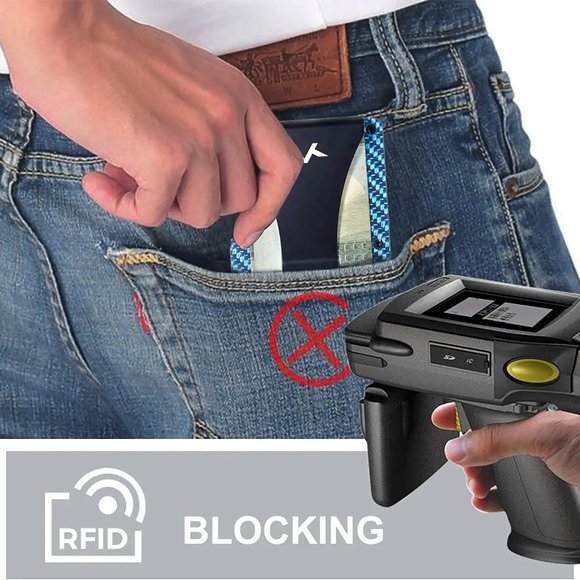 Carbon Fiber Wallet | RFID Blocking Aluminum Metal Wallet Money Clip - Picture 2 of 6